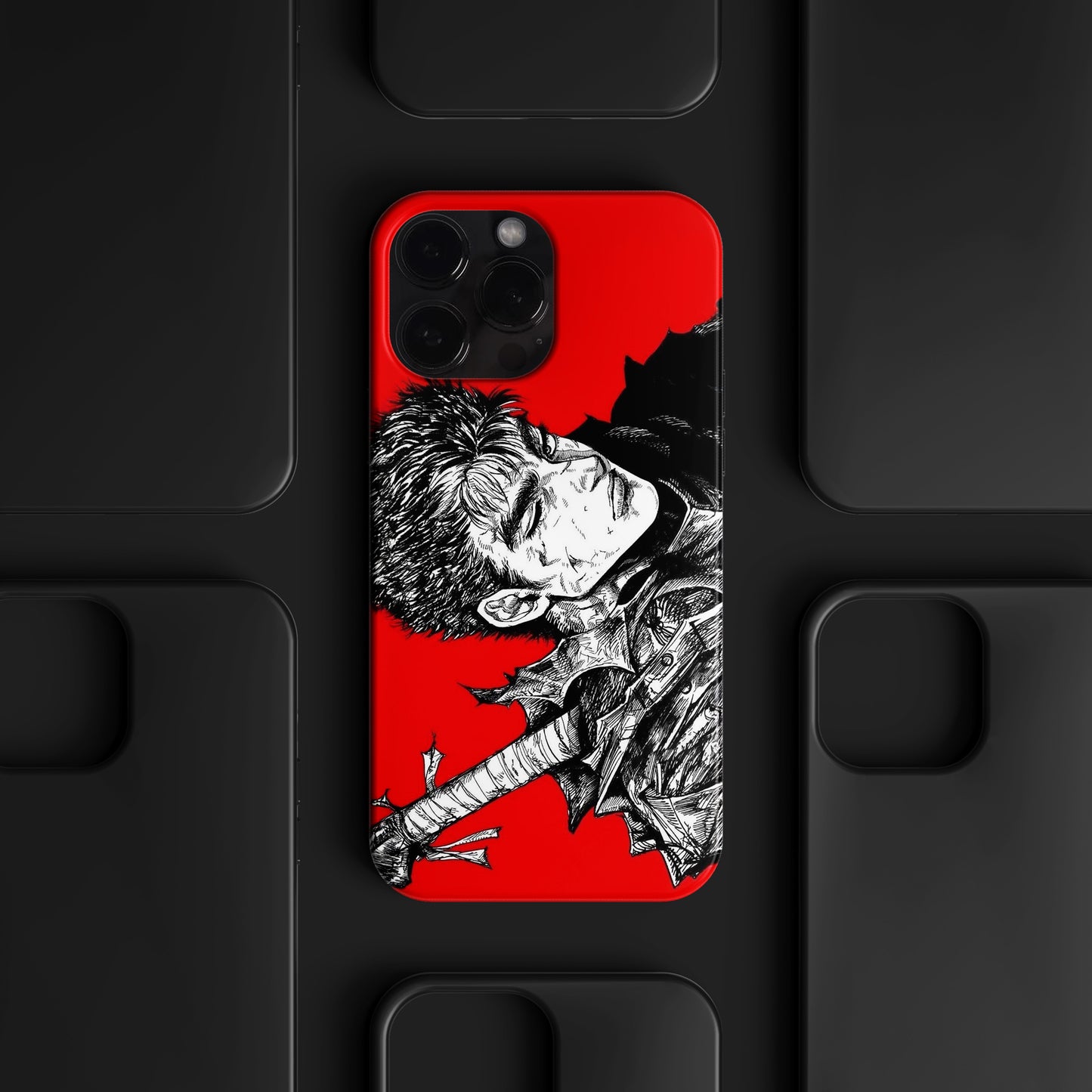 BERNZ "Guts Red Sketch" Tasarım Telefon Kılıfı – Berserk Serisi