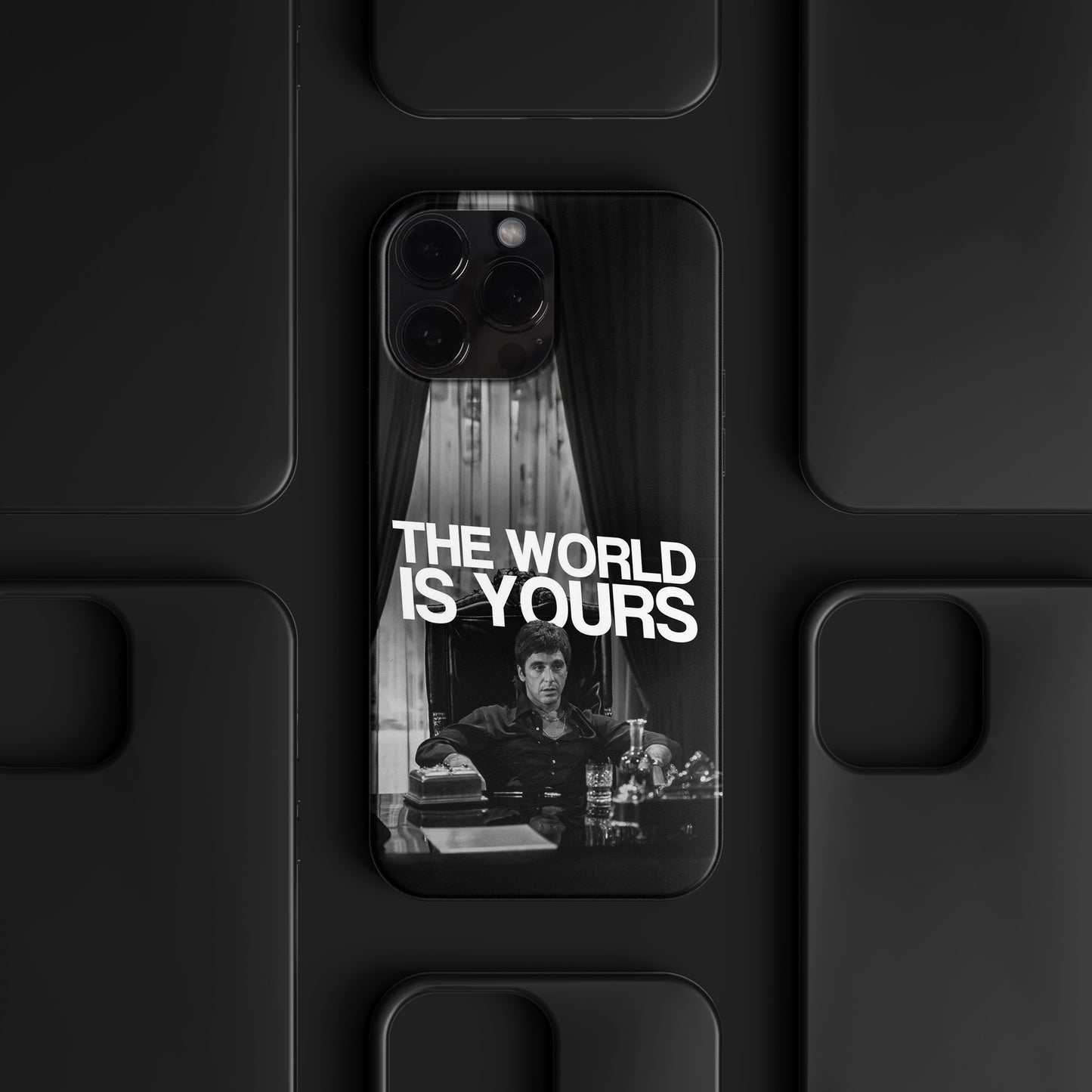 BERNZ "The World Is Yours Dark" Tasarım Telefon Kılıfı – Scarface Serisi