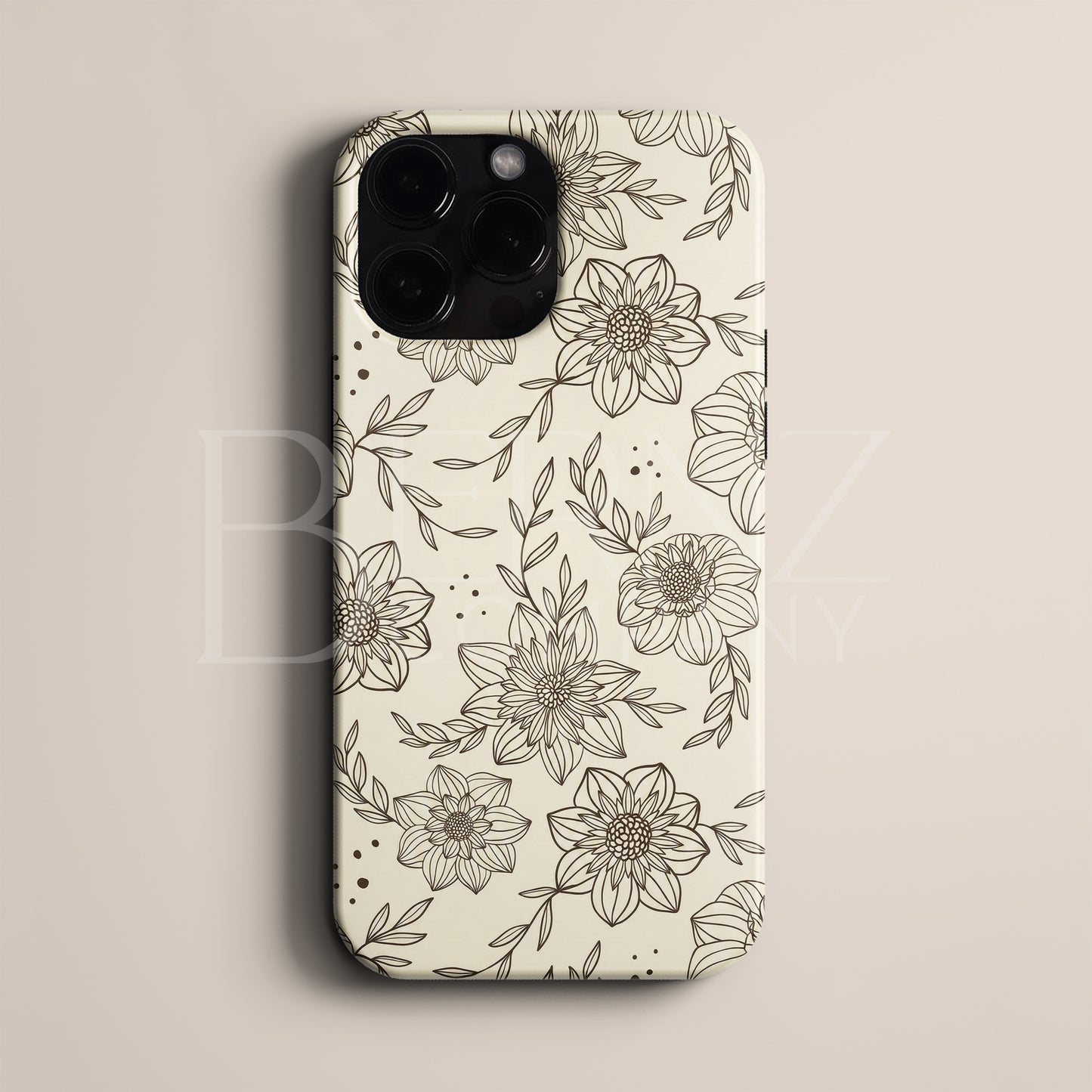 BERNZ "Minimalist Line Flora" Tasarım Telefon Kılıfı – Art Serisi