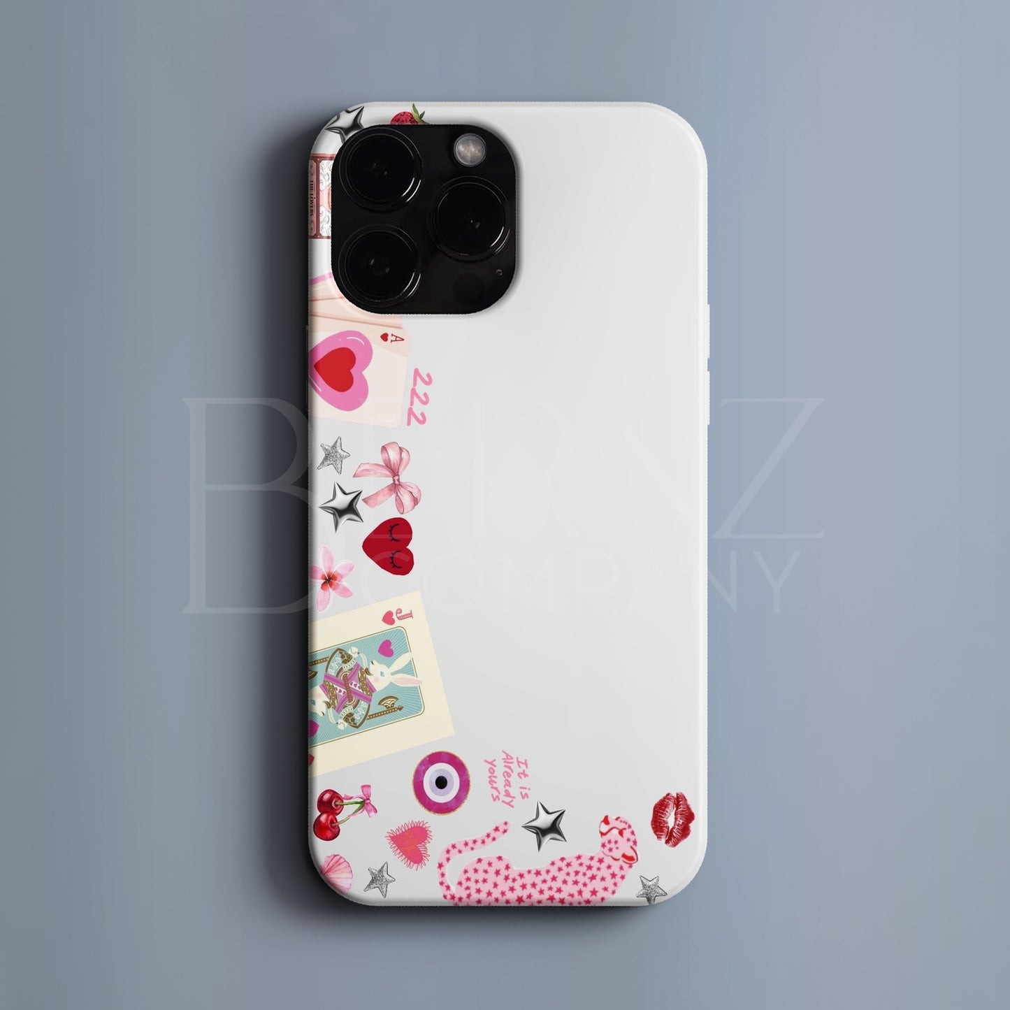 BERNZ COMPANY "Pembe Büyü Kolajı" Tasarım Telefon Kılıfı – Gizemli Pembe Serisi