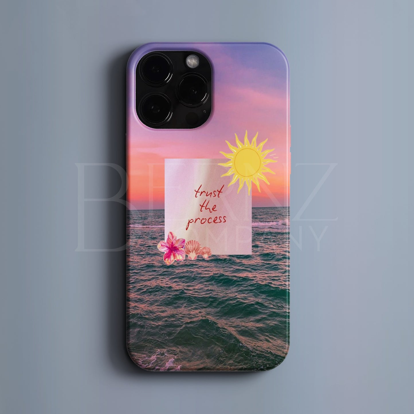 BERNZ COMPANY "Güneşli Okyanus Huzuru" Tasarım Telefon Kılıfı – Pozitif Vibes Serisi
