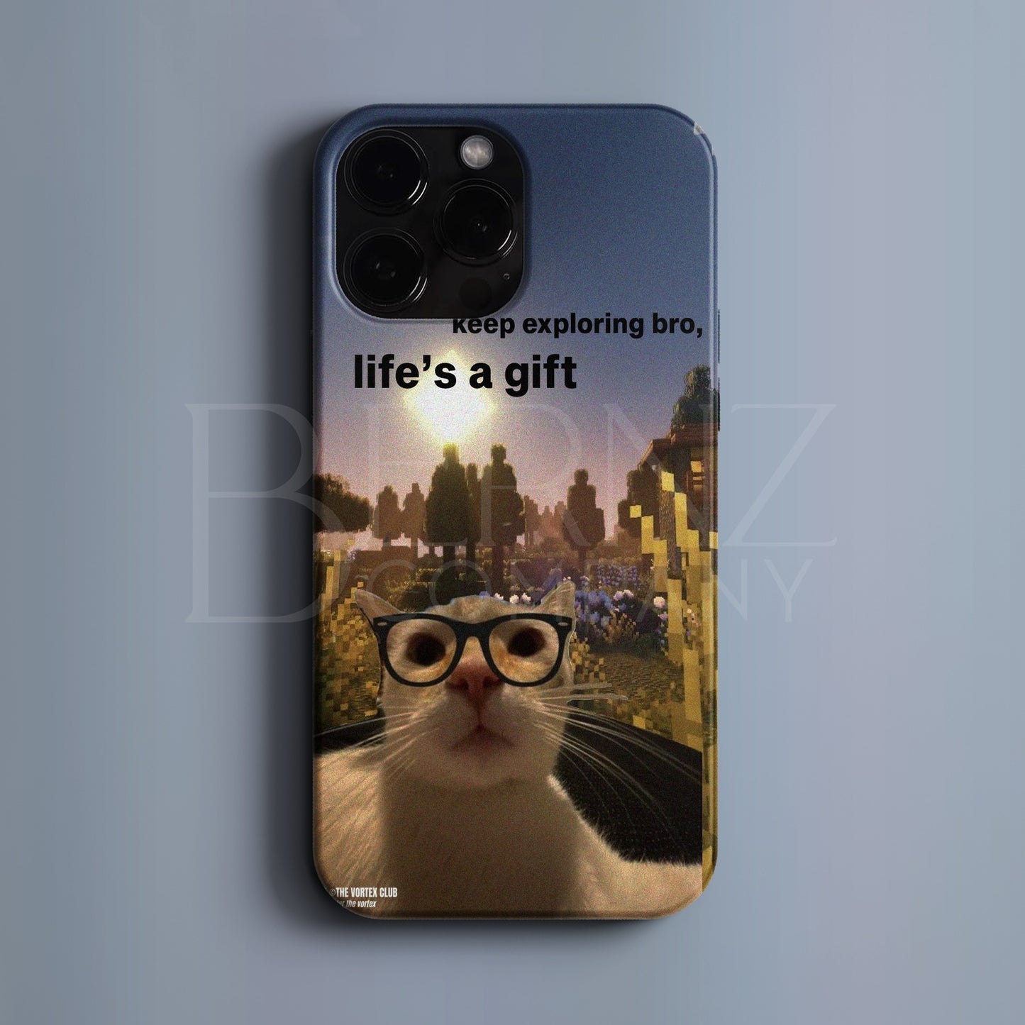 BERNZ COMPANY "Minecraft Kedi Filozof" Tasarım Telefon Kılıfı – Oyun Kedisi Serisi
