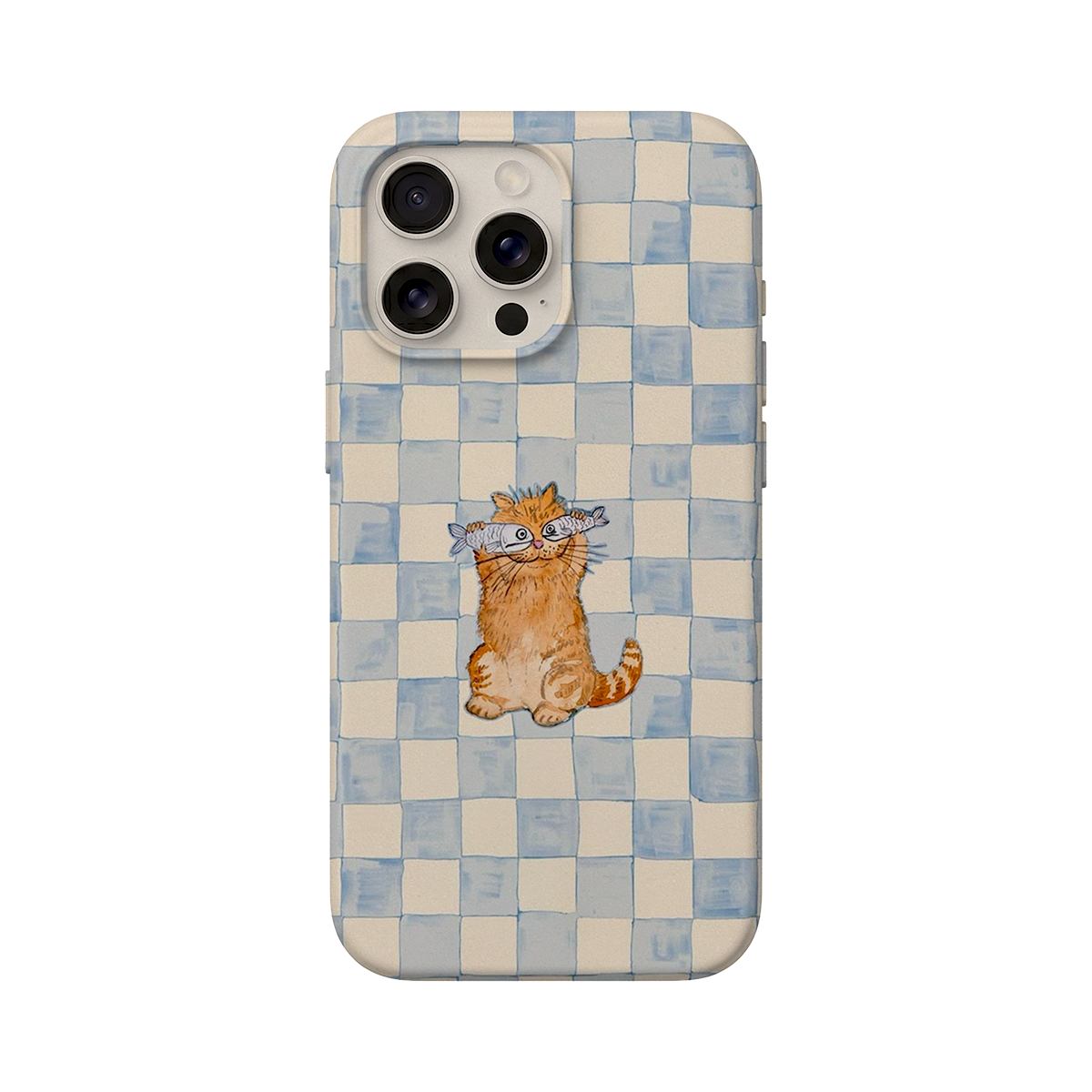 BERNZ COMPANY "Fishy Cat Checker" Tasarım Telefon Kılıfı - Sevimli Kediler Serisi