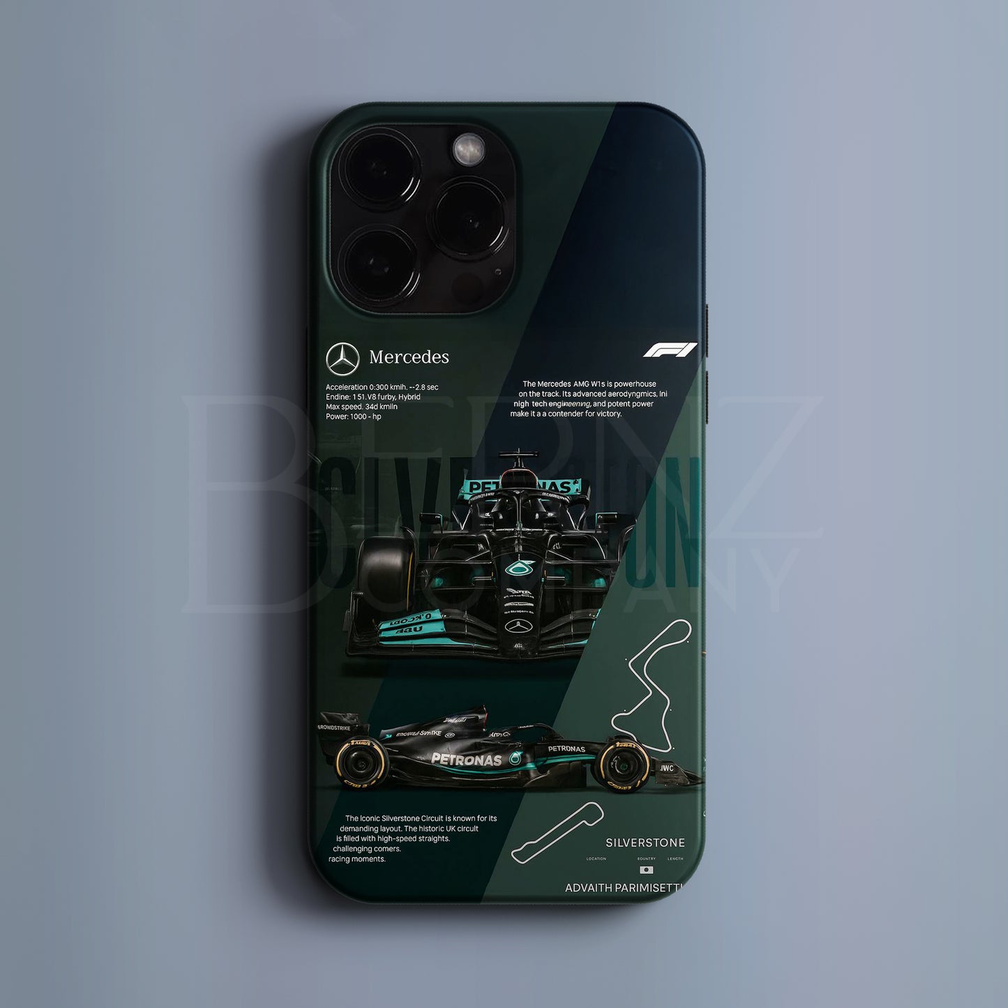 ‘Silverstone Machine' Tasarım Telefon Kılıfı - F1 Serisi