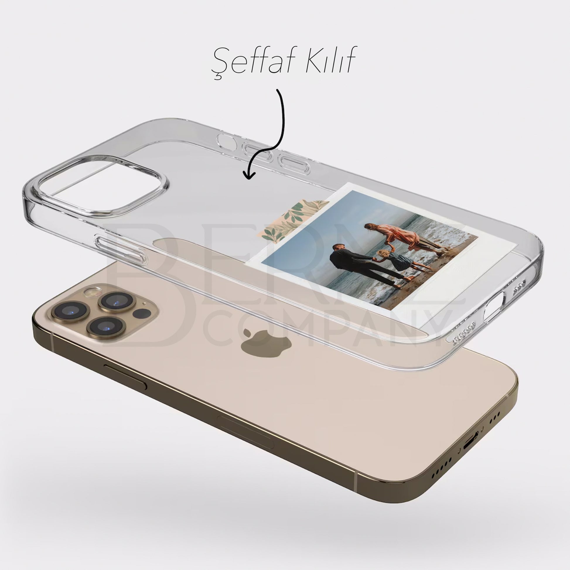 Kişiye Özel Çerçeveli Şeffaf Telefon Kılıfı | Fotoğraf Baskılı Tatlı Çerçeveli Tasarım BERNZ COMPANY