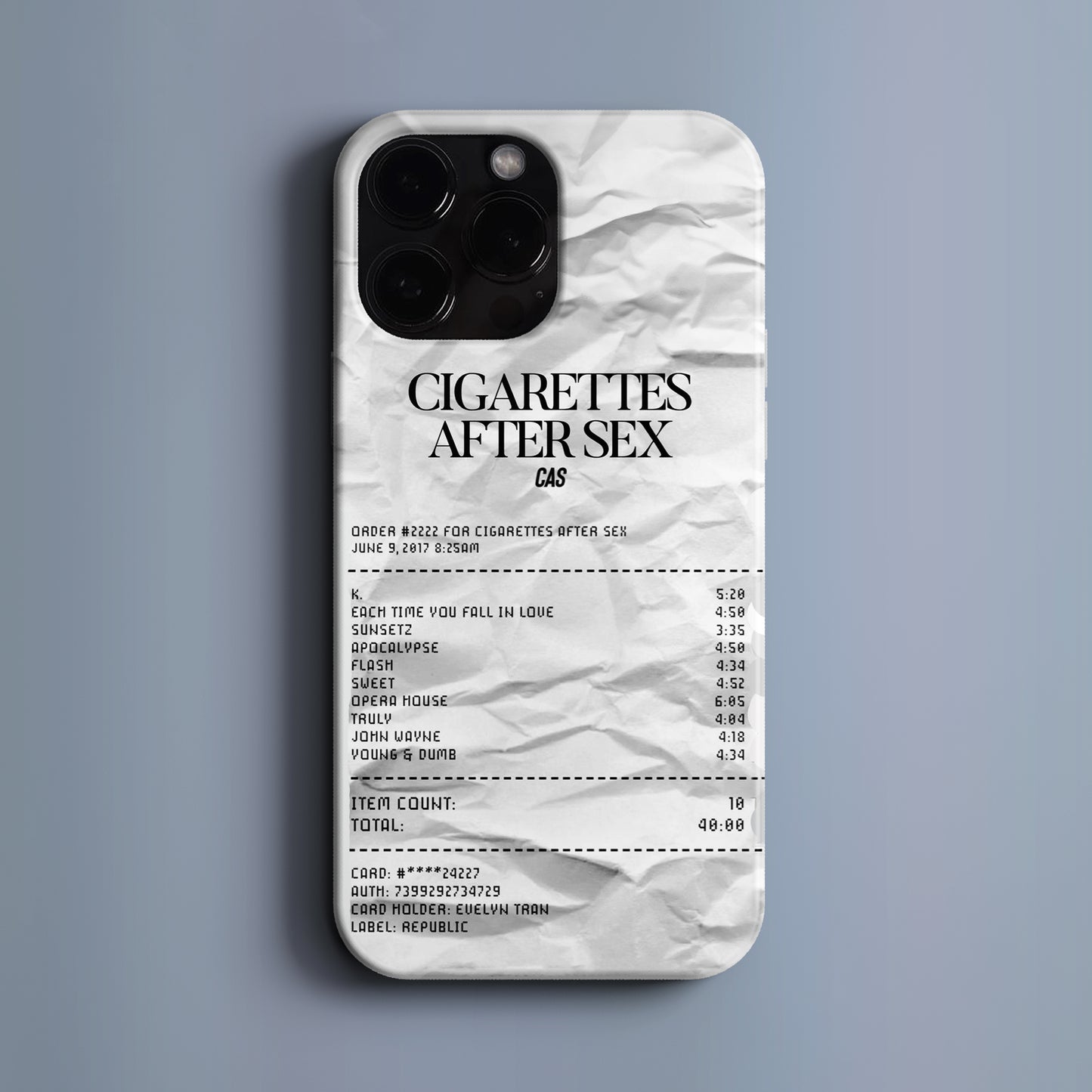 'Concert Ticket for CIGARETTES AFTER SEX' Tasarım Telefon Kılıfı BERNZ COMPANY