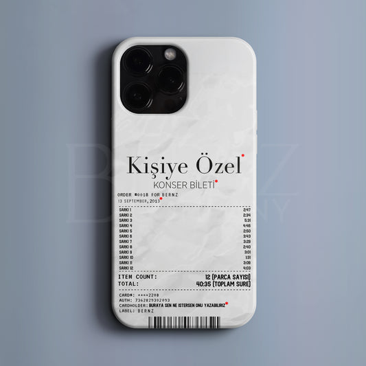 Özelleştirilebilir Kişiye Özel Konser Bileti - Size Özel Tasarım Telefon Kılıfı
