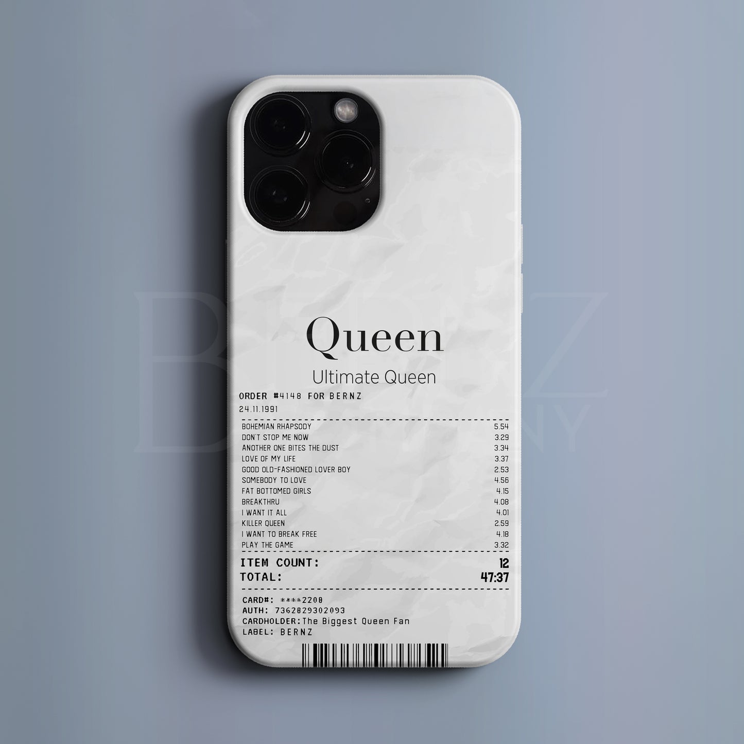 'Concert Ticket for Queen' Tasarım Telefon Kılıfı