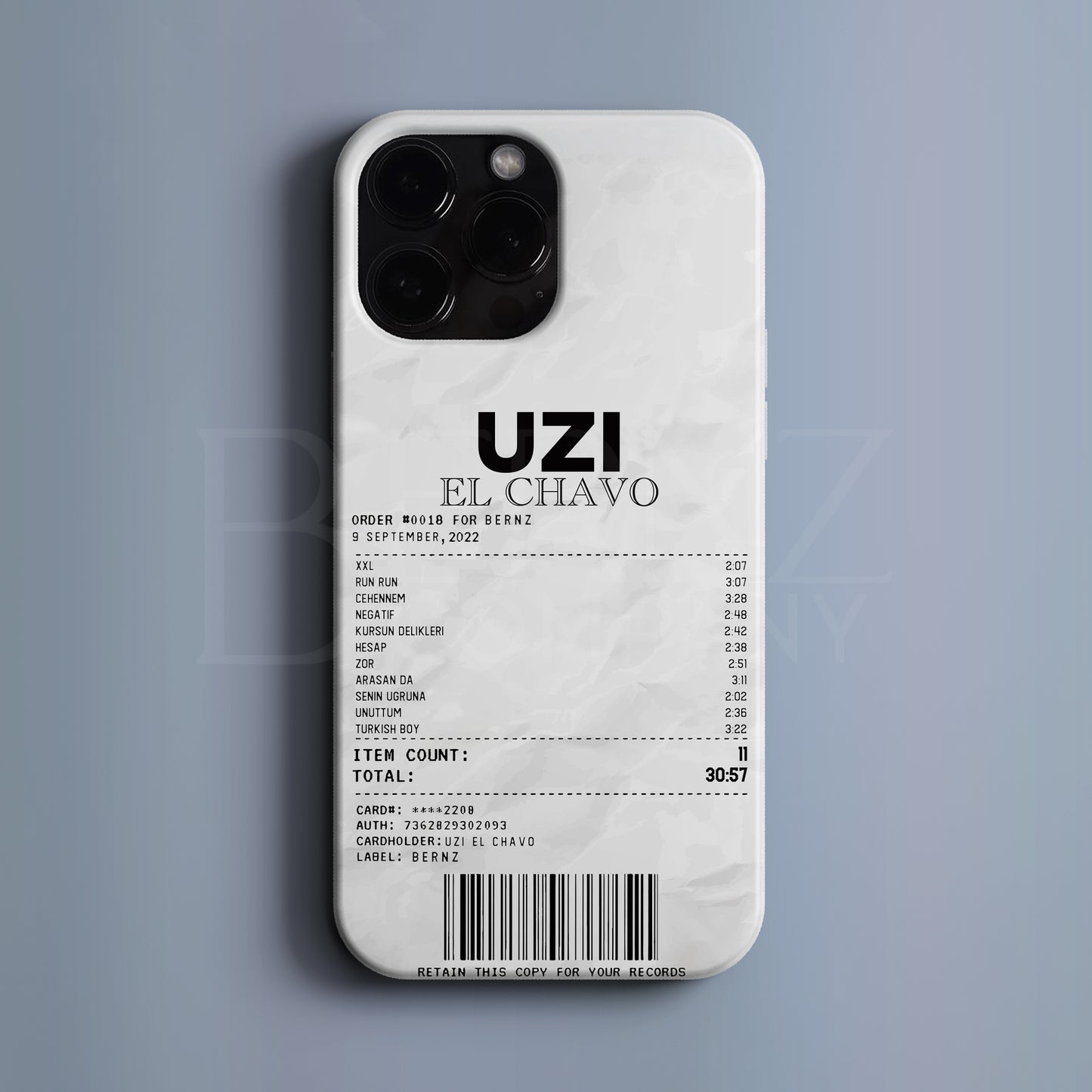 'Concert Ticket for UZI' Tasarım Telefon Kılıfı
