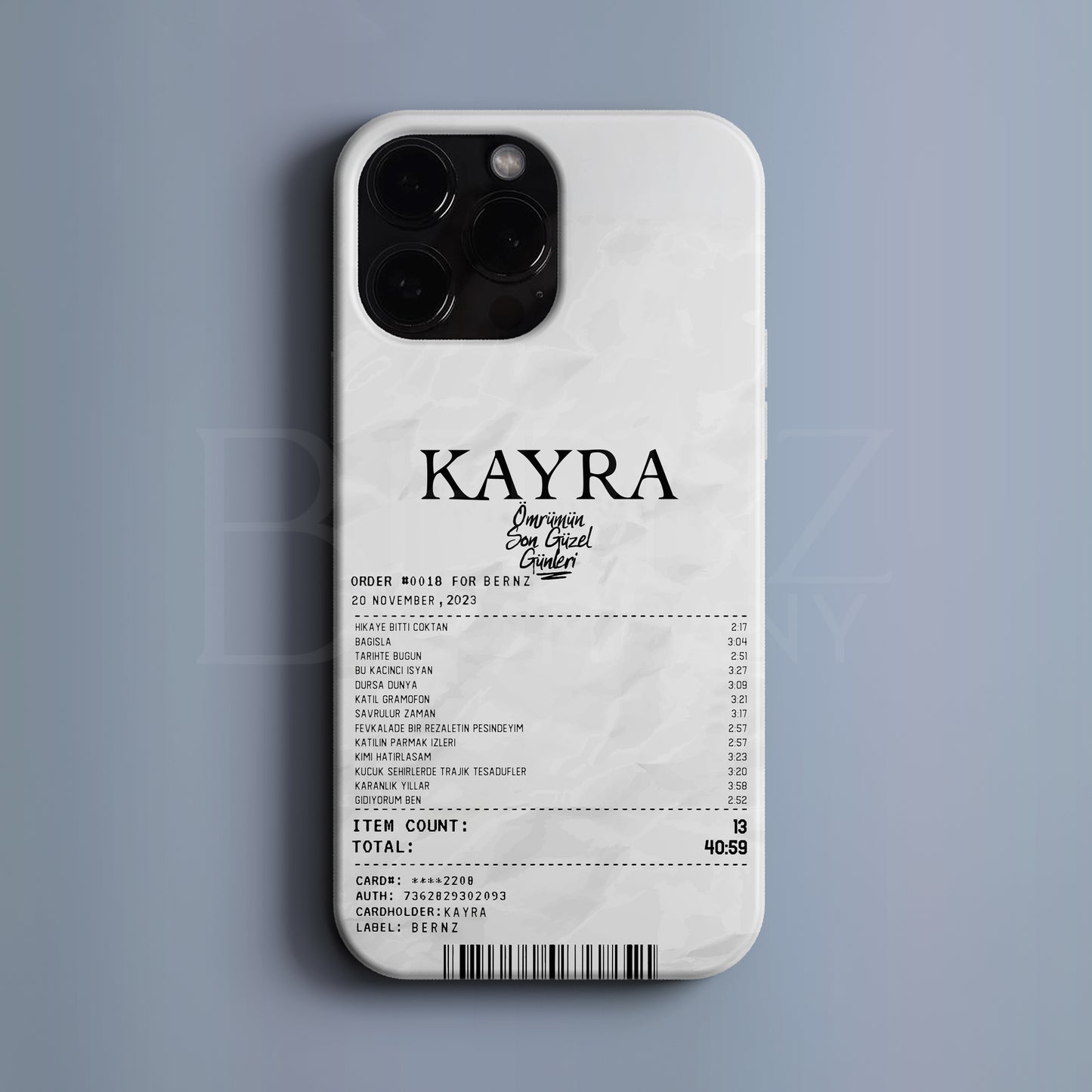 'Concert Ticket for KAYRA' Tasarım Telefon Kılıfı