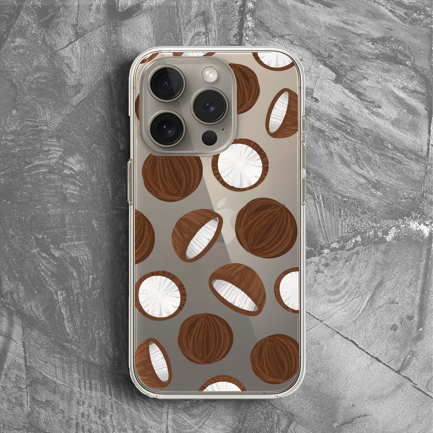 'Coconut Pop' Tasarım Telefon Kılıfı - Şeffaf Mini Meyveler