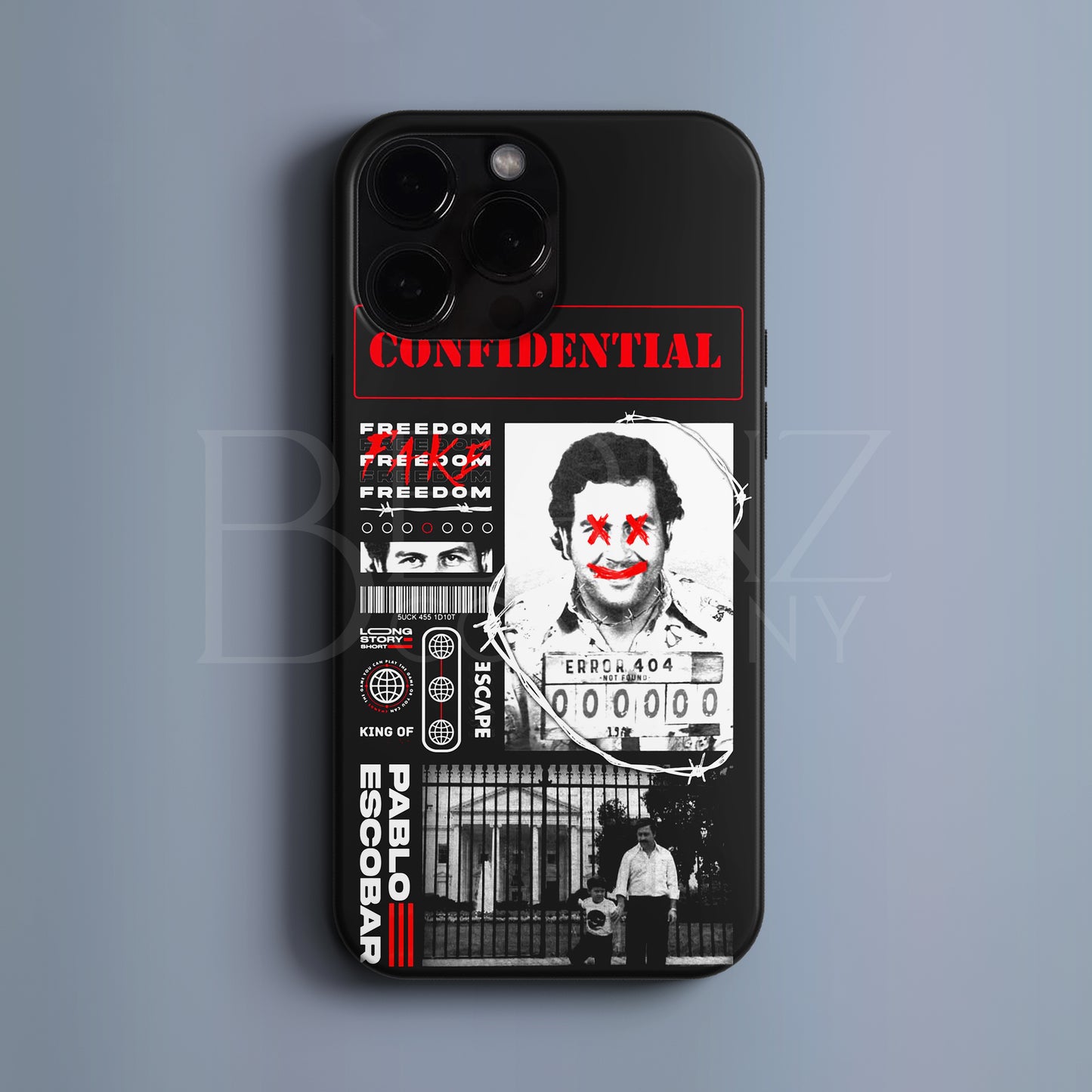 BERNZ "Pablo Escobar Portrait" Tasarım Telefon Kılıfı – Gangster Serisi