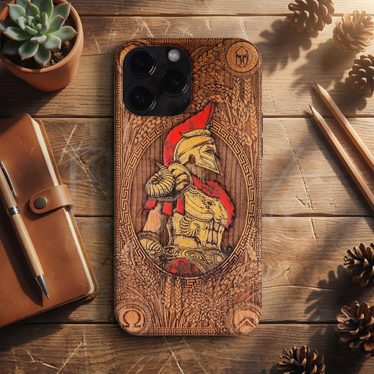 BERNZ "Spartan General" Tasarım Telefon Kılıfı – Wooden Look Serisi