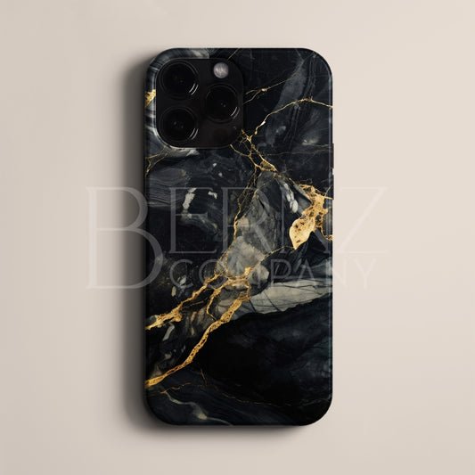 BERNZ "Midnight Gold Marble" Tasarım Telefon Kılıfı – Art Serisi
