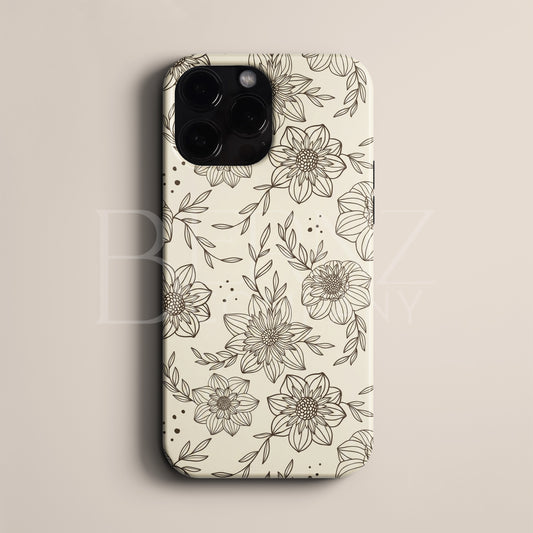 BERNZ "Minimalist Line Flora" Tasarım Telefon Kılıfı – Art Serisi