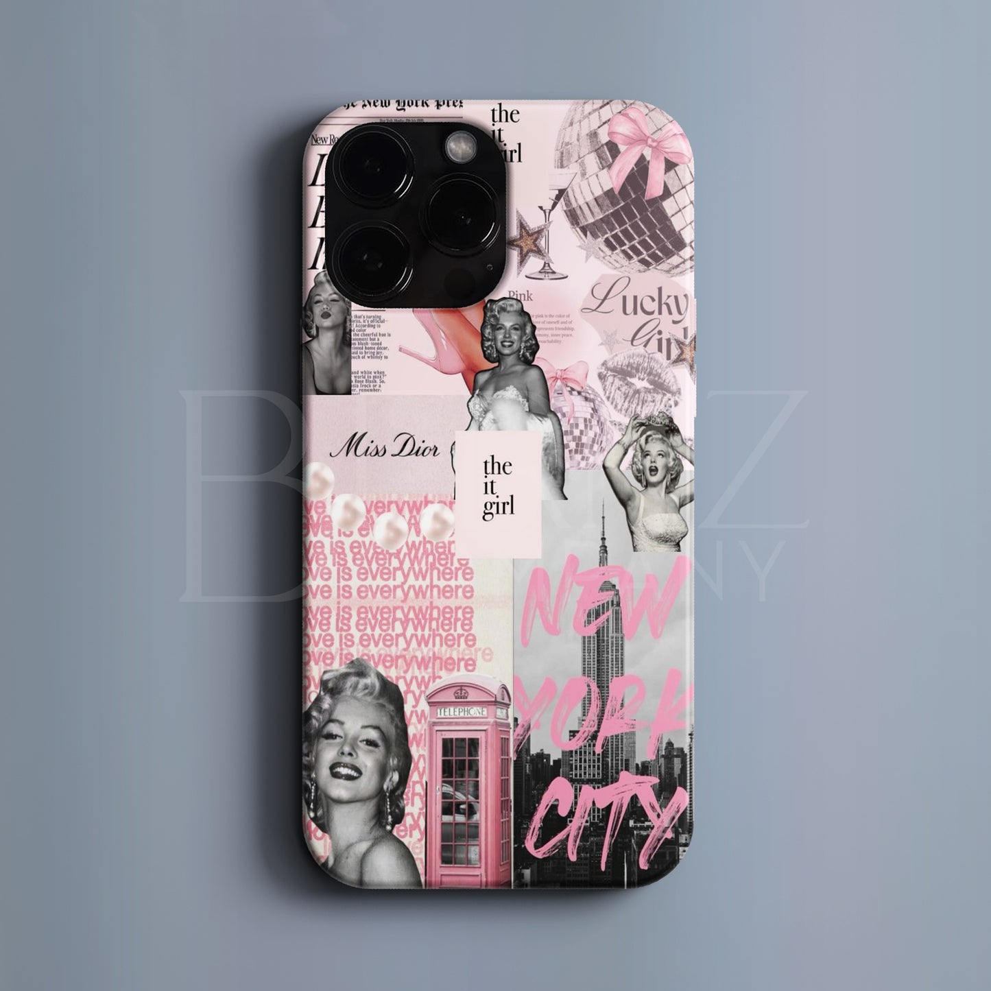 BERNZ COMPANY "Pembe Rüya Kolajı" Tasarım Telefon Kılıfı – Vintage Pembe Serisi