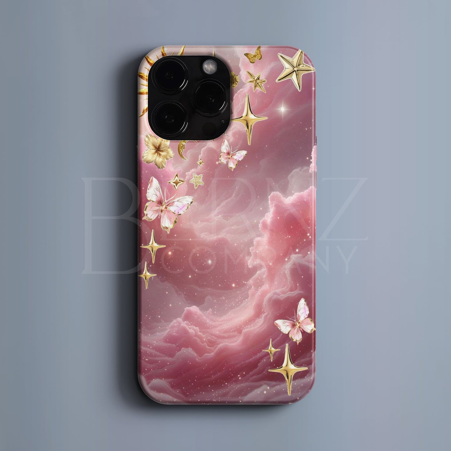 BERNZ COMPANY "Pembe Gökyüzü Büyüsü" Tasarım Telefon Kılıfı – Celestial Pembe Serisi