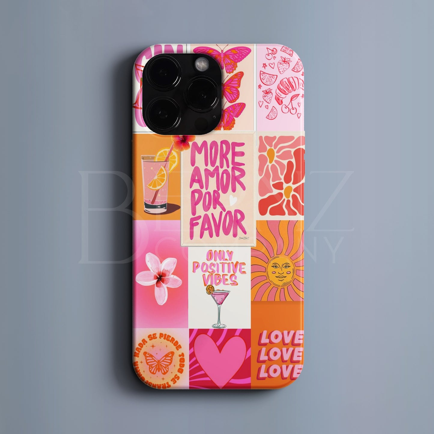 BERNZ COMPANY "Pembe Amor Kolajı" Tasarım Telefon Kılıfı – Amor Vibes Serisi