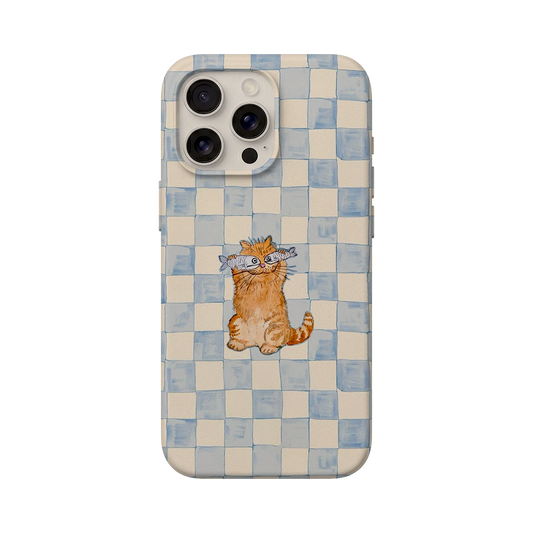 BERNZ COMPANY "Fishy Cat Checker" Tasarım Telefon Kılıfı - Sevimli Kediler Serisi