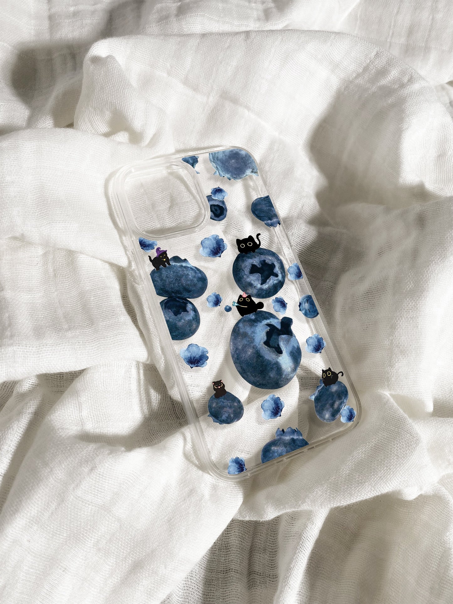 BERNZ COMPANY "Blueberry Black Cats" Tasarım Telefon Kılıfı - Meyve Kediler Serisi