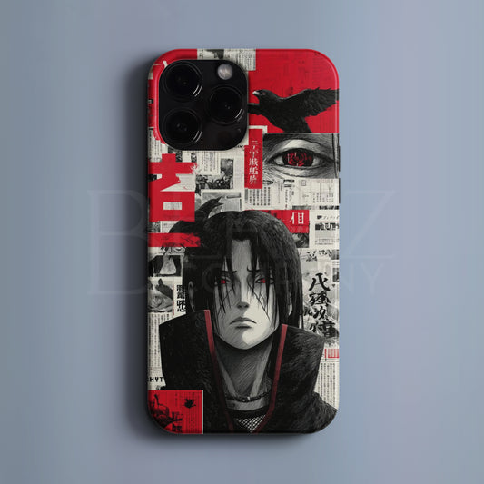 'Itachi – Crow Manga Eclipse' Tasarım Telefon Kılıfı - Anime Serisi