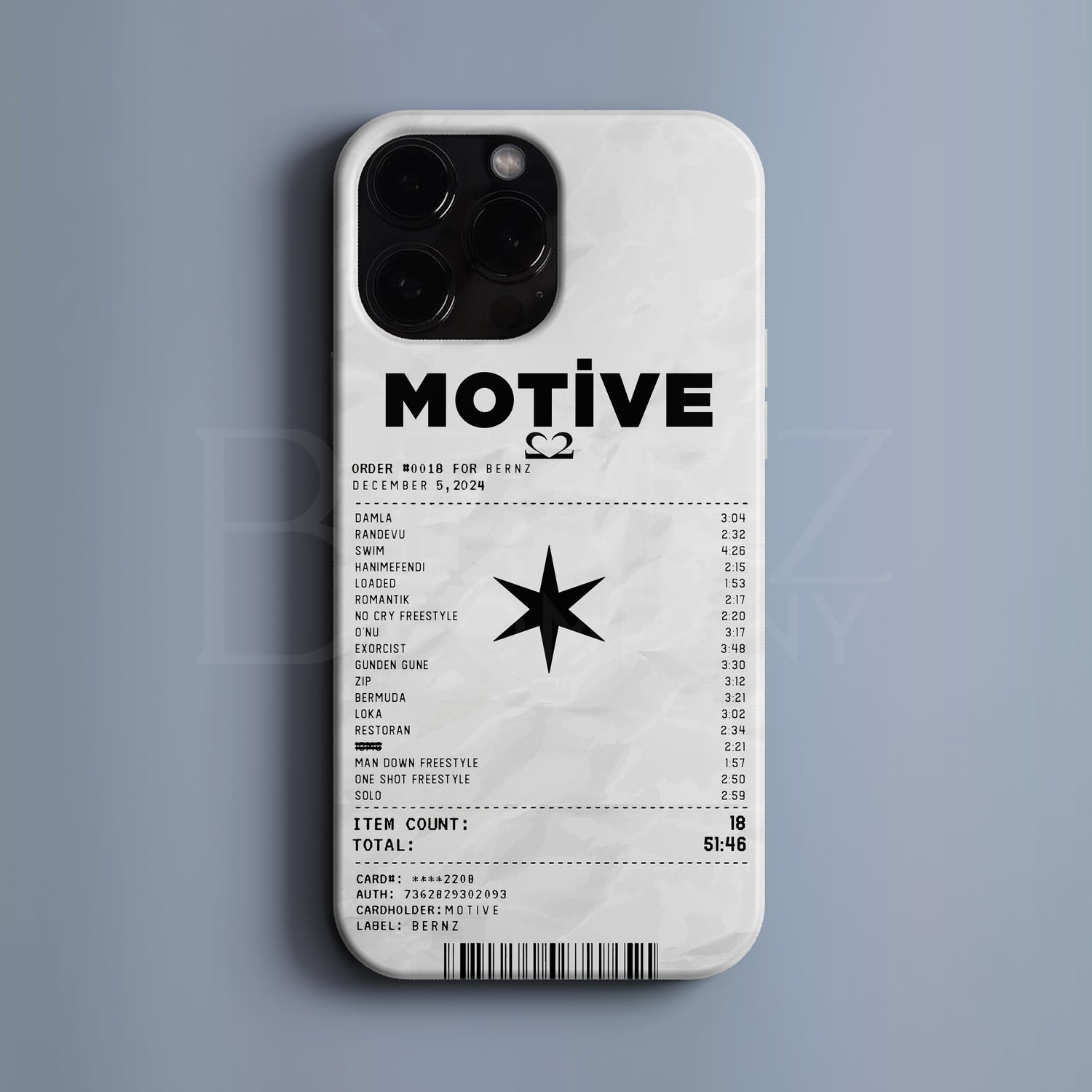 'Concert Ticket for Motive' Tasarım Telefon Kılıfı