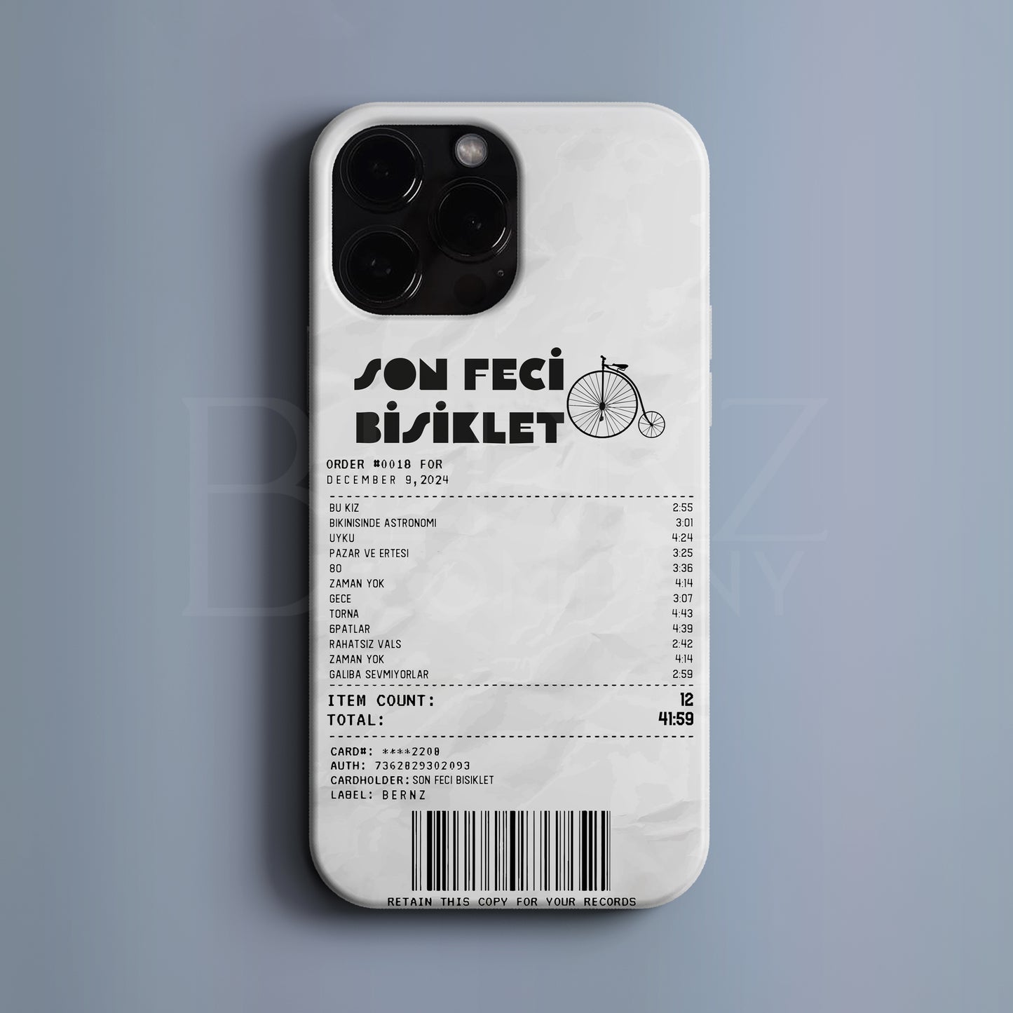 'Concert Ticket for Son Feci Bisiklet' Tasarım Telefon Kılıfı - BERNZ COMPANY