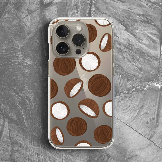 'Coconut Pop' Tasarım Telefon Kılıfı - Şeffaf Mini Meyveler