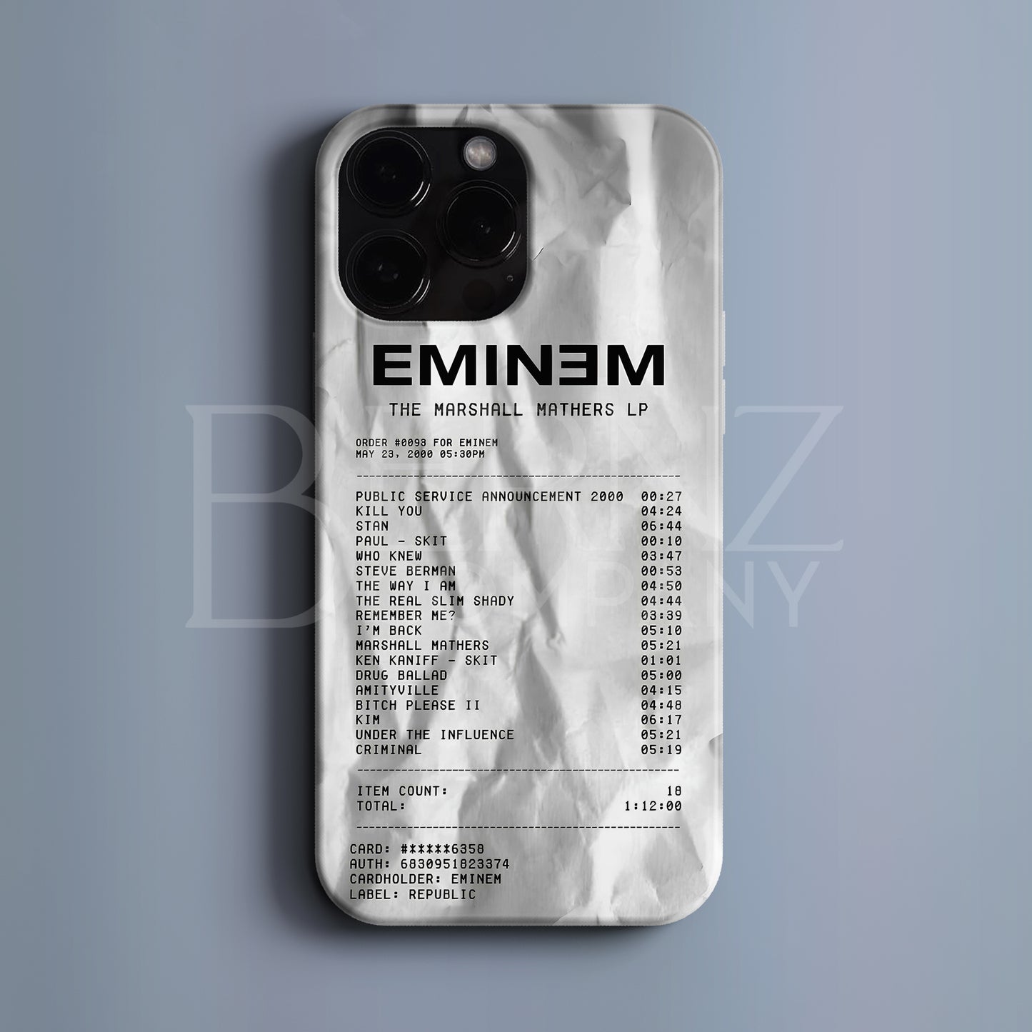 'Concert Ticket for EMINEM' Tasarım Telefon Kılıfı