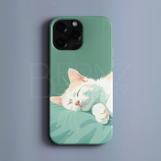 'Sleepy Cat' Tasarım Telefon Kılıfı