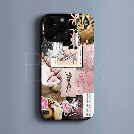BERNZ "Pink Leopard Disco" Tasarım Telefon Kılıfı – Art Serisi