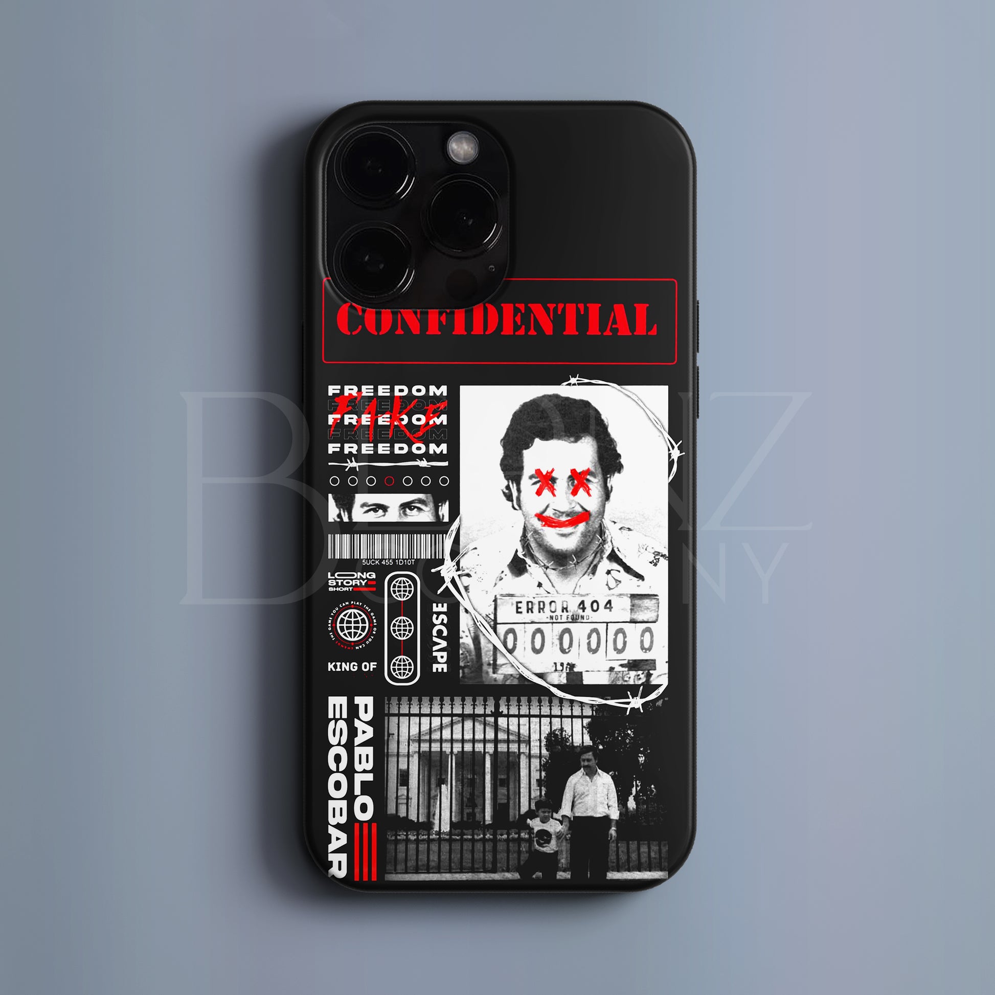 BERNZ "Pablo Escobar Portrait" Tasarım Telefon Kılıfı – Gangster Serisi